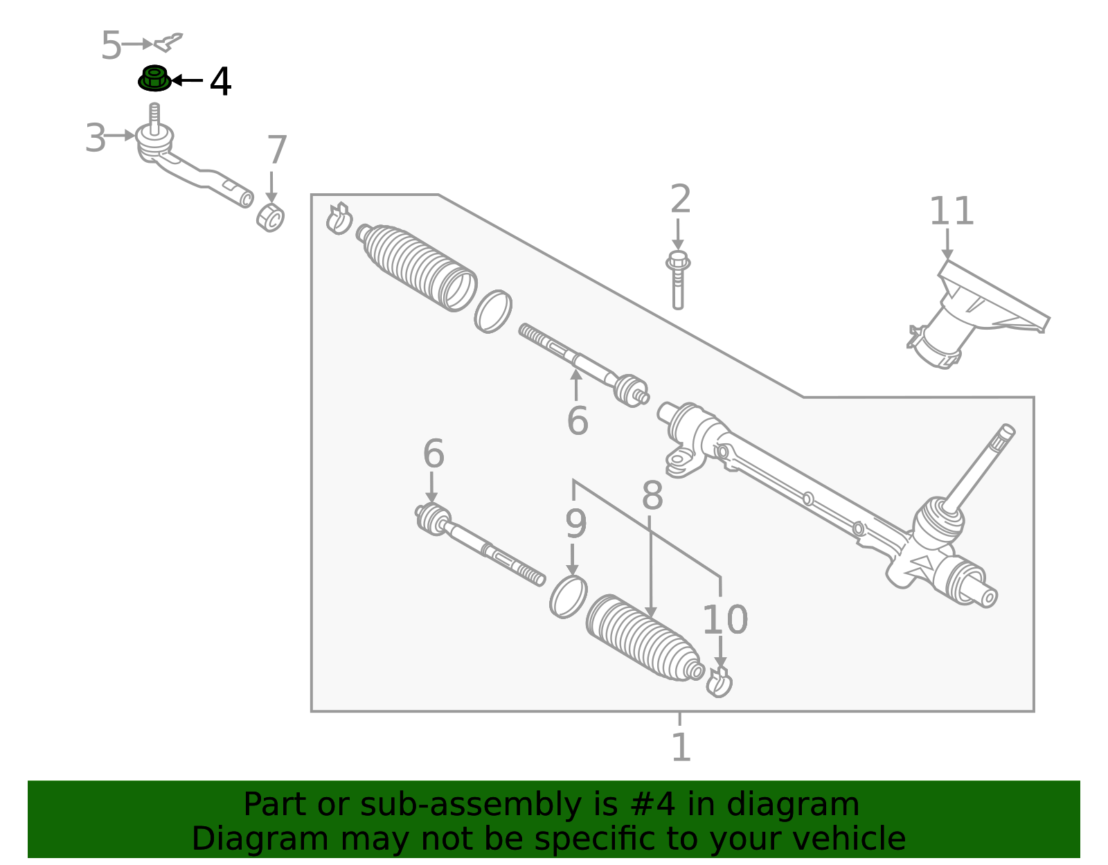 Outer Tie Rod Nut - Scion (90118-WB602)