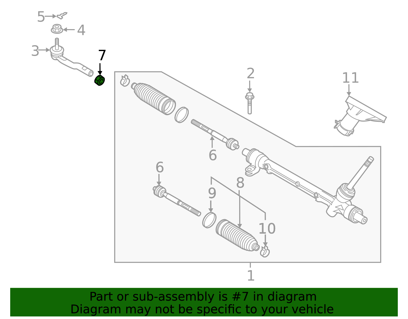 Inner Tie Rod Nut - Scion (90118-WB696)