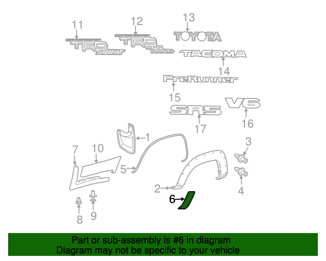 20072015 Toyota Side Body Trim Protector (Right, Rear) 58741