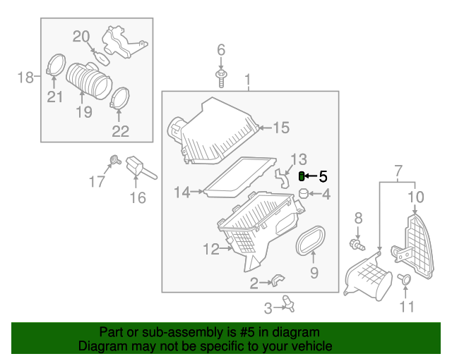 20132023 Nissan Air Cleaner Assembly Retainer 165665X20A Nissan