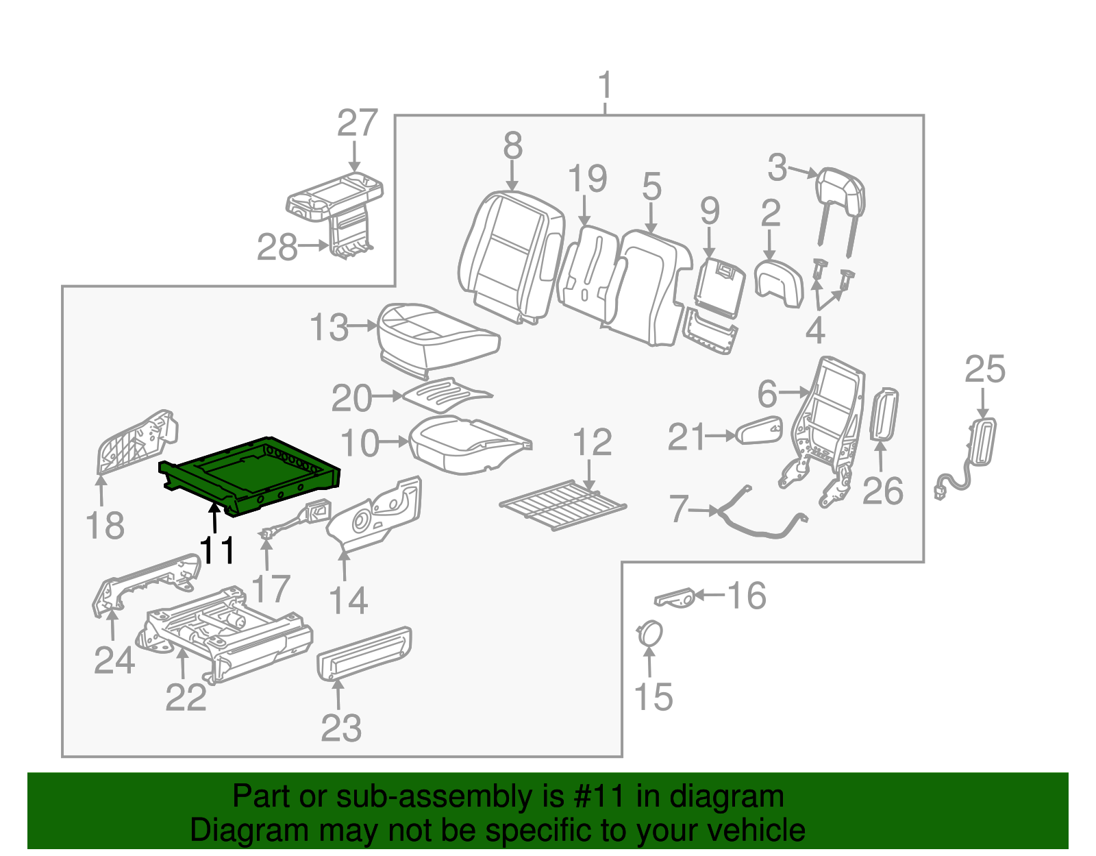 Front Seat Cushion Frame - GM (88957974)