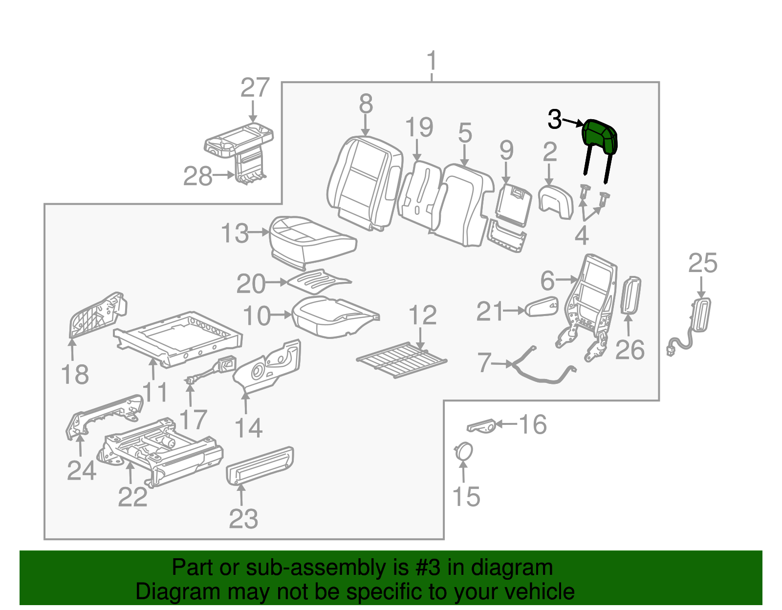Headrest Pad - GM (88896649)