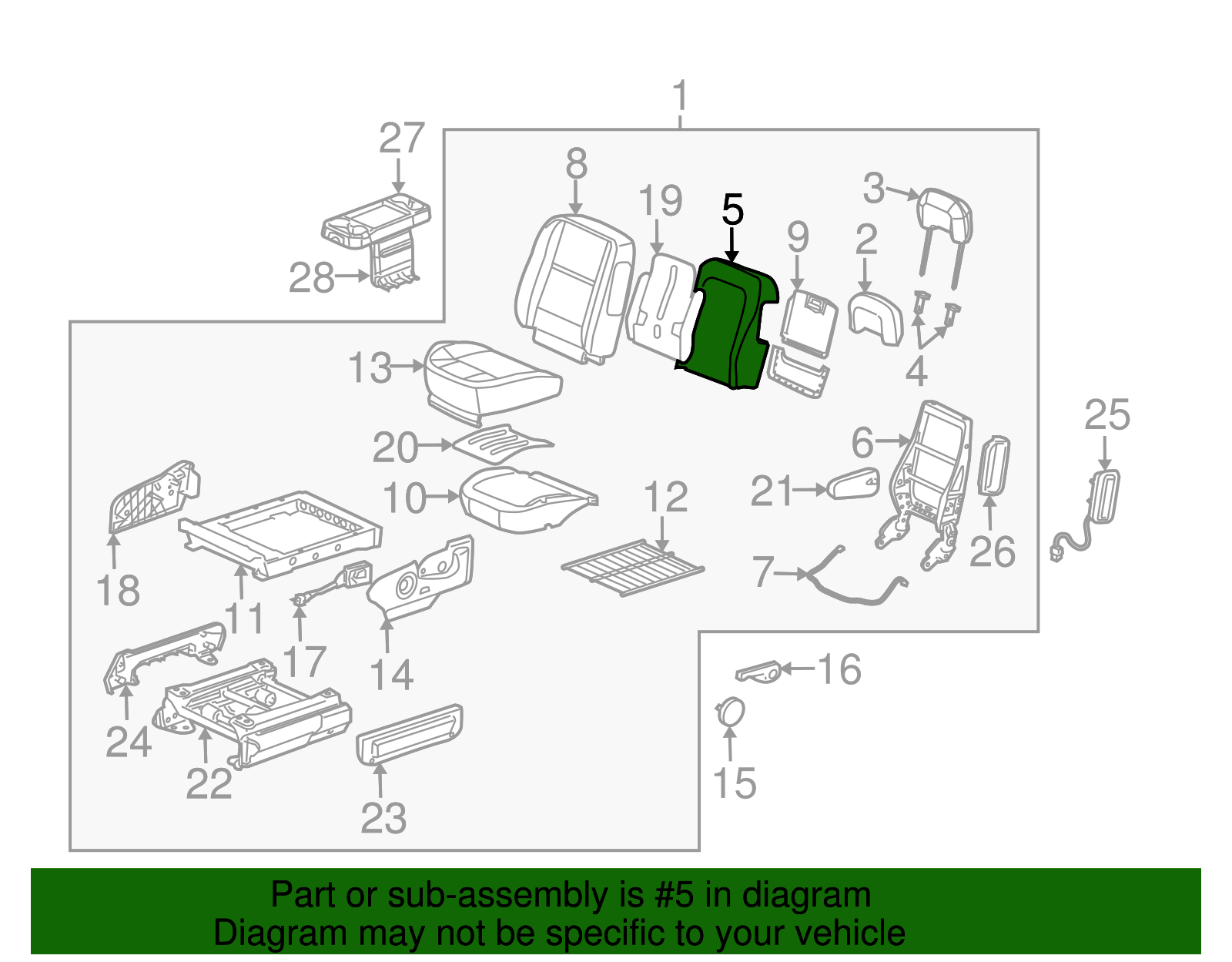 Seat Back Pad - GM (89043115)