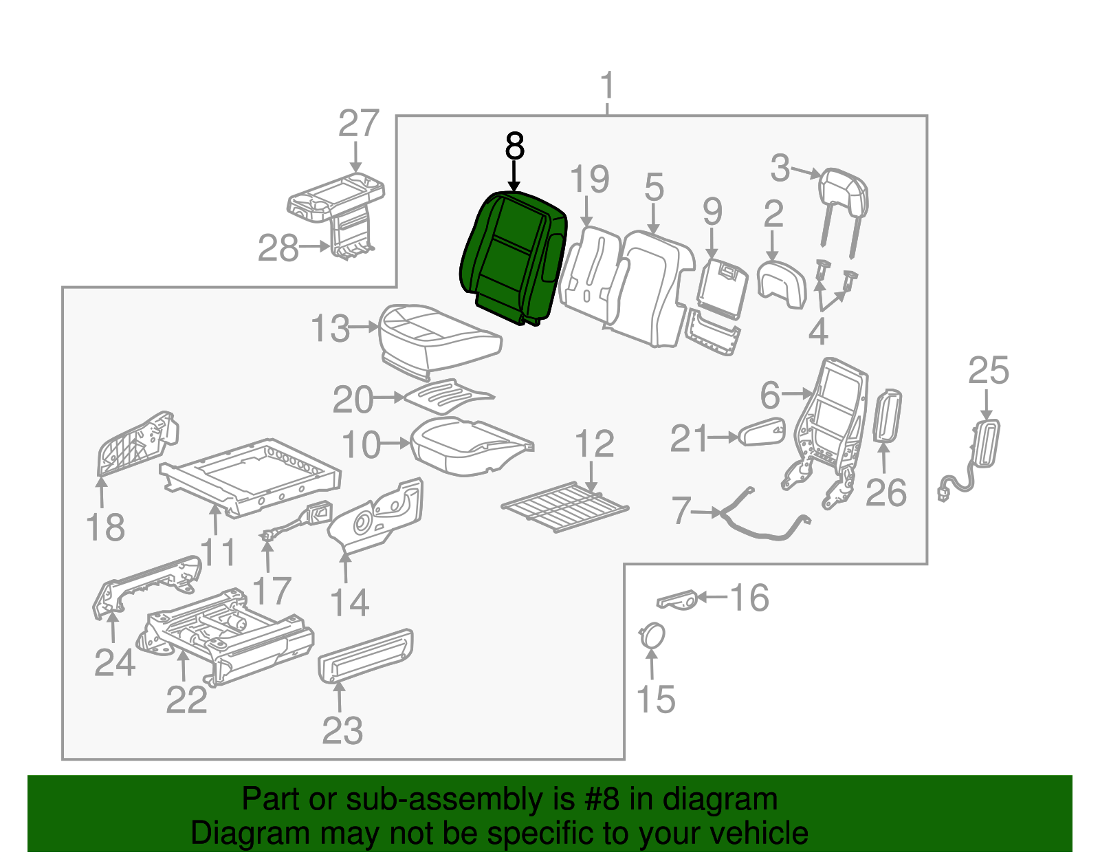 Cover Assembly, D/Seat Black Cushion *Gray - GM (89044117)