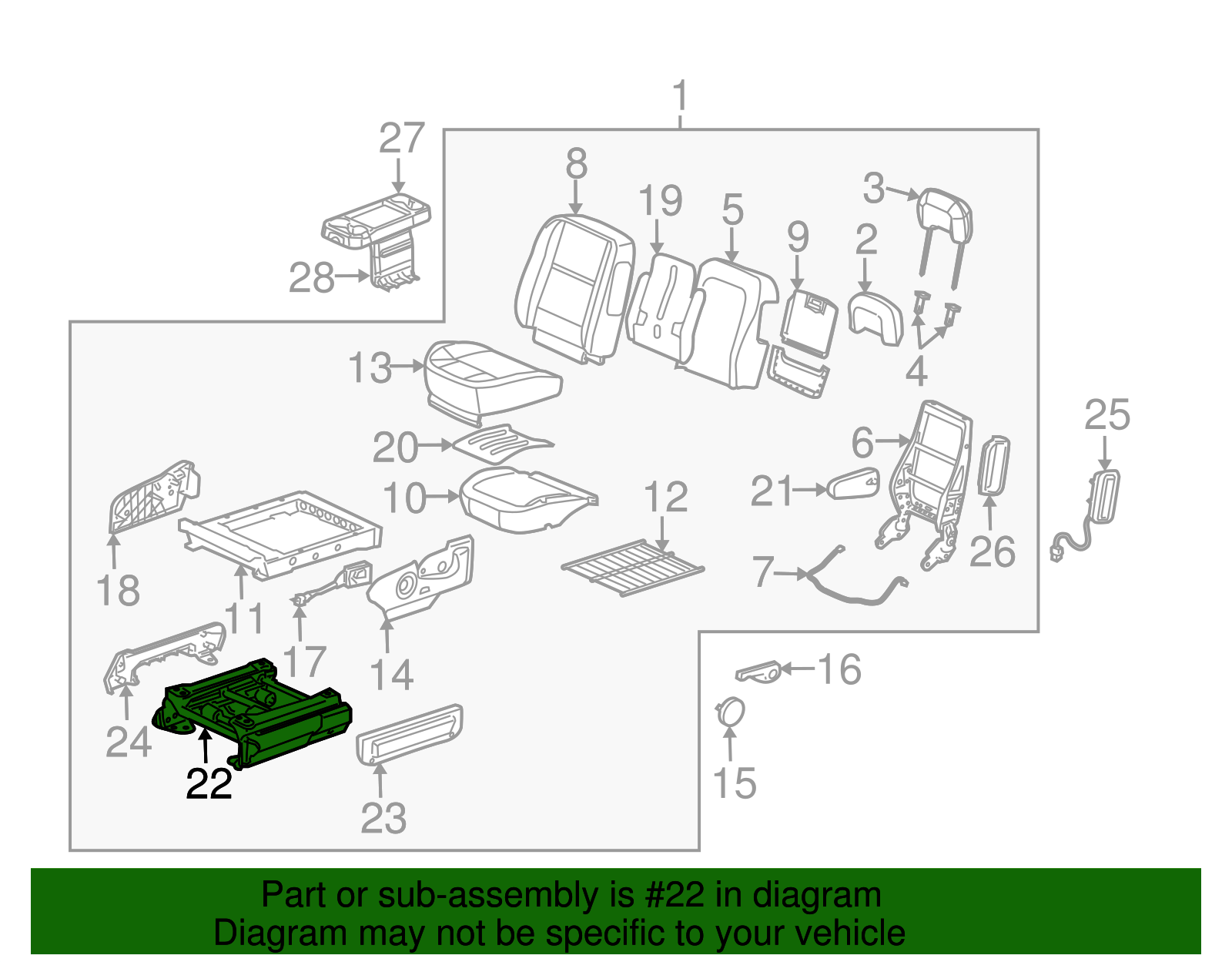Seat Adjuster - GM (88894901)