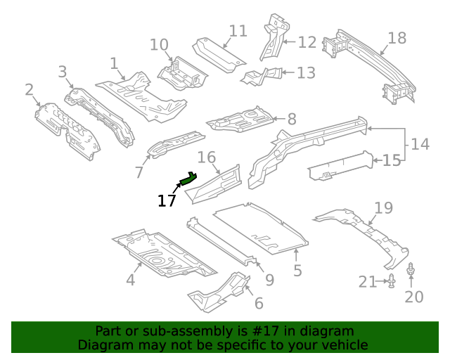 1776121700 - Front Rail Extension Reinforcement 2019-2021 Mercedes-Benz ...