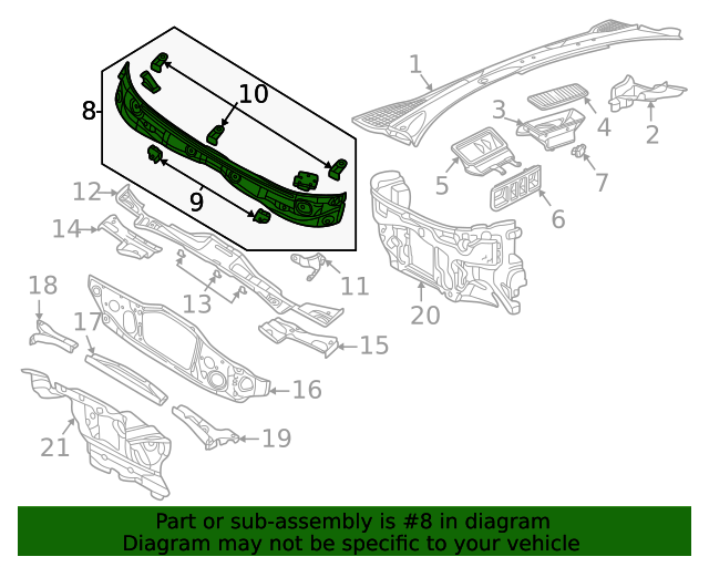 2021-2023 Volkswagen ID.4 Cowl Panel 11A-802-483-A | OEM Parts Online