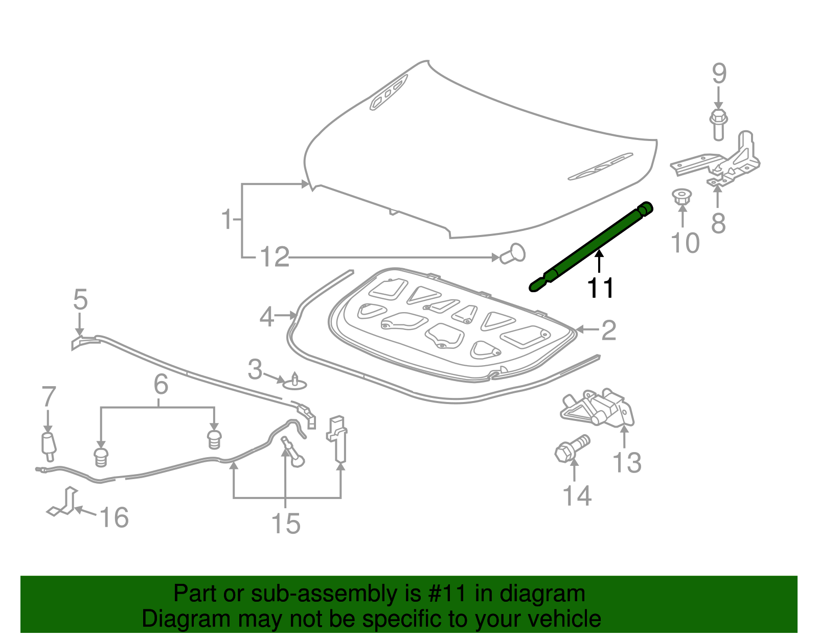Hood Strut - Buick (90767140)