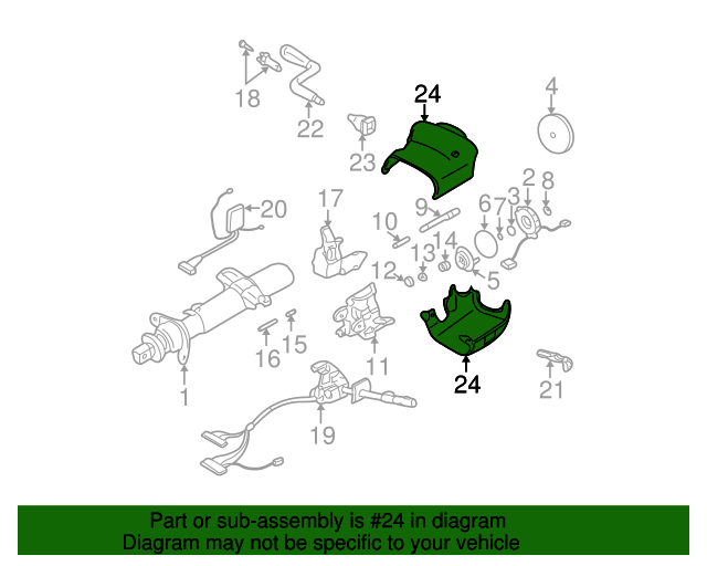 20012005 GM Ebony Steering Column Trim Cover Kit 26078127 OEM GM Parts