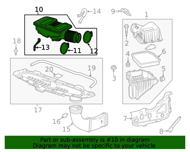 20192021 GM Air Cleaner Outlet Duct 84467636 GM