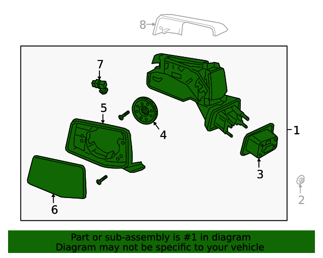 2020-2024 GM Passenger Side Door Mirror 84817038 | OEM Parts Online 