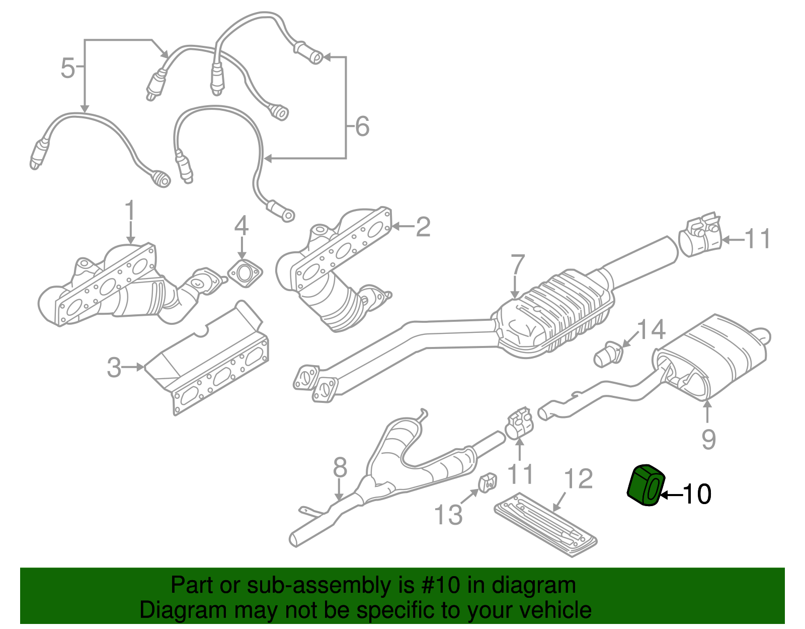 1997-2003 BMW Muffler & Pipe Support 18-20-1-433-957 | OEM Parts Online