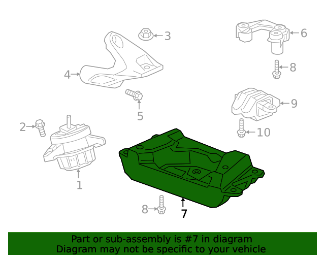 20192020 Cadillac CT6 Transmission Mount Bracket 23391061