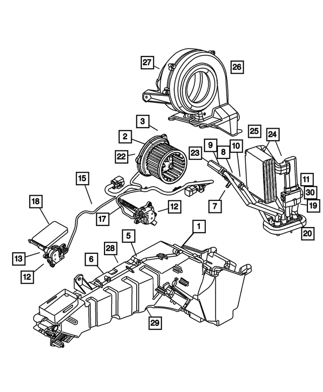 5019642AA Air Conditioning Evaporator 20012002 Dodge Durango Mopar