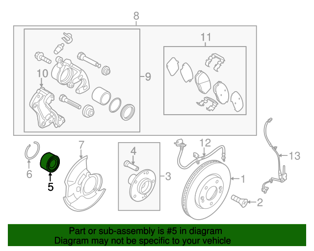 517201W000 Front Wheel Bearing 20122017 Kia Rio Kia.Parts Store