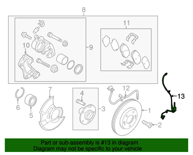 598301W000 Front Speed Sensor 20122017 Kia Rio Kia.Parts Store