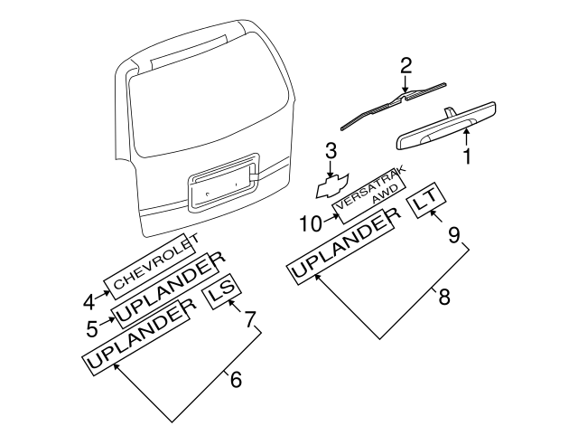 GM Genuine 15222336 Liftgate Vehicle Name Plate