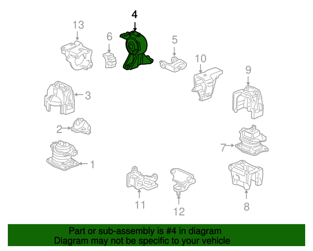50830SHJ305 OEM NEW Front Lower Engine Motor Mount Fits 20052007 Honda Odyssey EX LX 2005