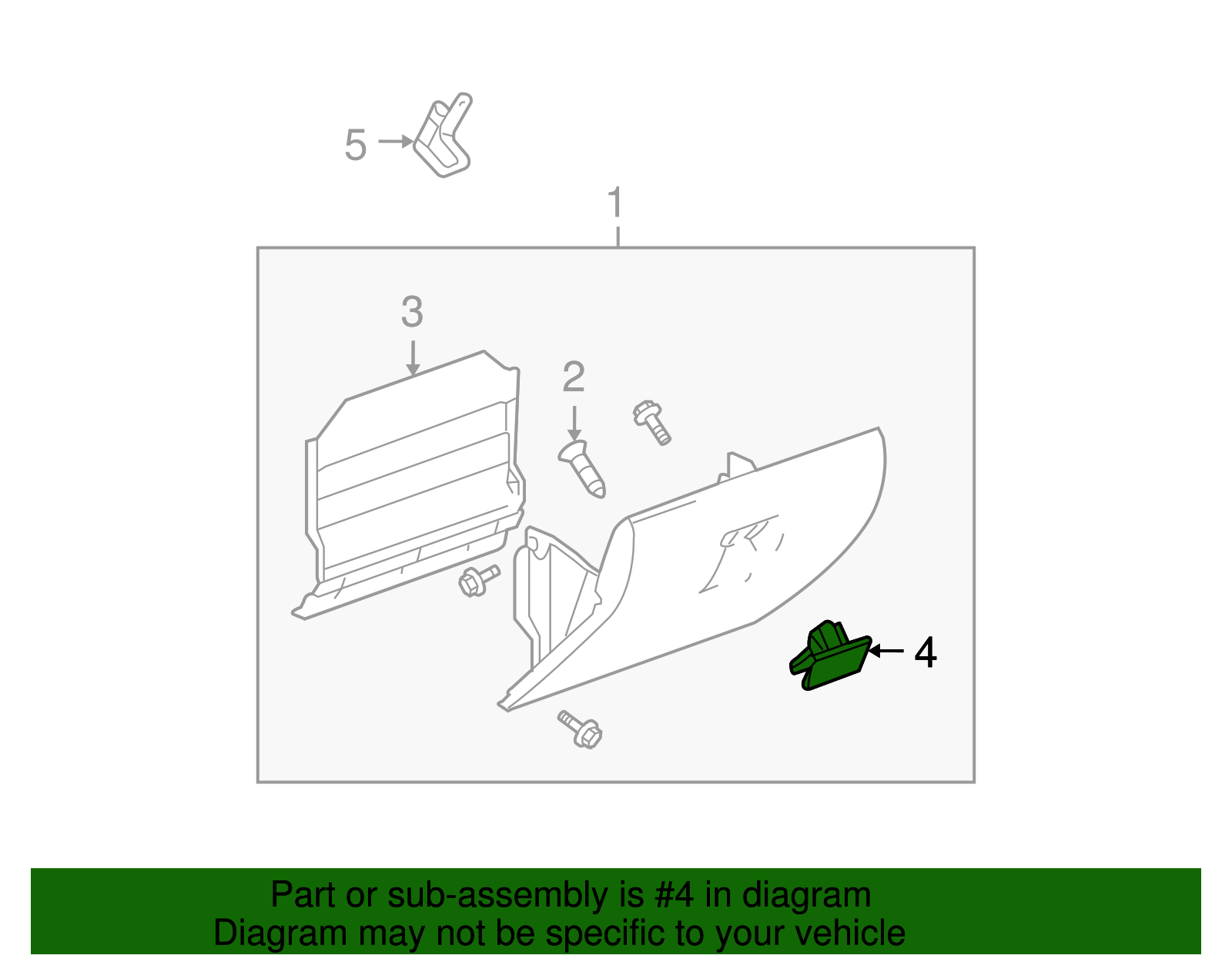 Ebony Instrument Panel Compartment Door Handle - GM (89042044)