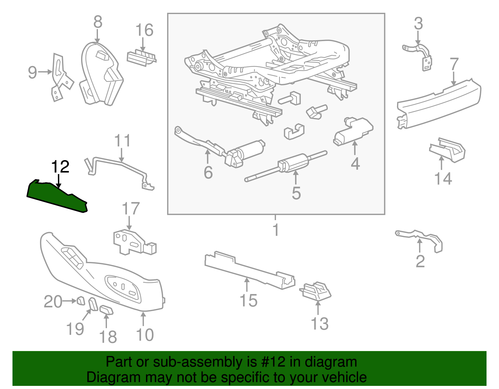 Maple Sugar Front Passenger Side Seat Outer Adjuster Auxiliary Finish Cover - Cadillac (84153252)