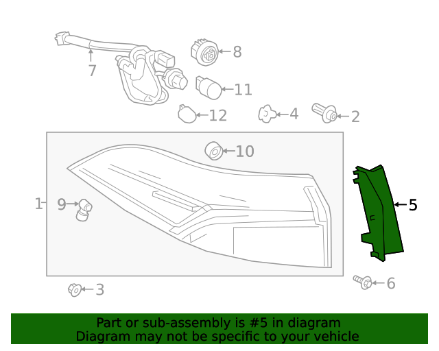 20202023 Toyota Corolla Tail Light Cover 8149812010 Toyota Parts Center
