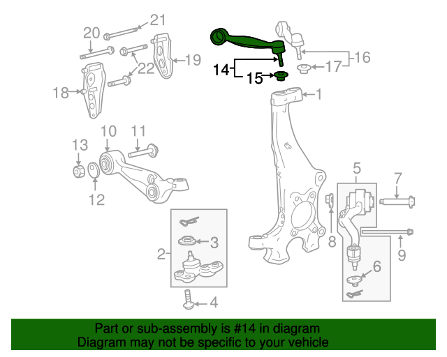 4863059125 Ft Upper Control Arm For 20072017 Lexus Lexus OE Parts