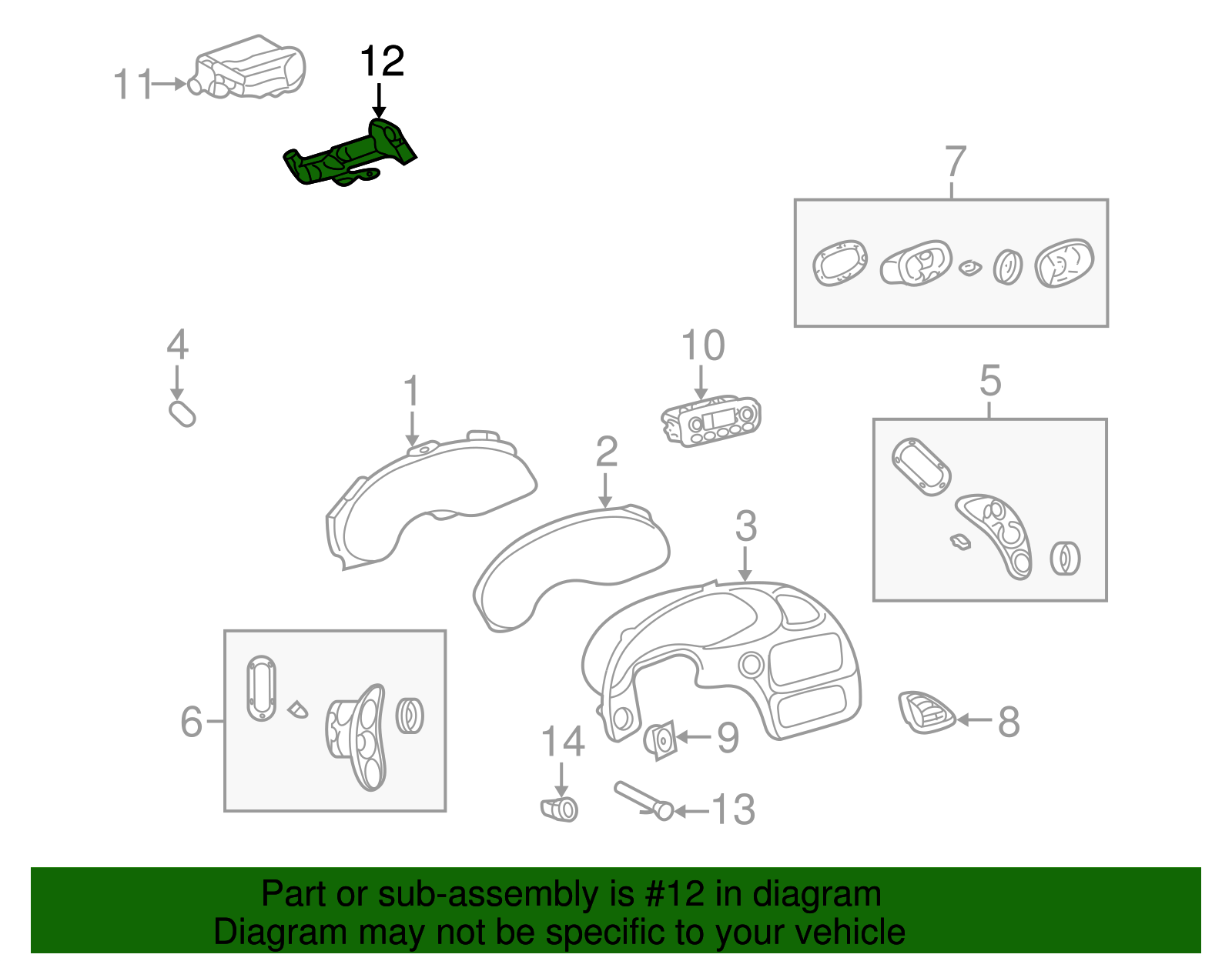 Display Unit Bracket - Buick (25715446)