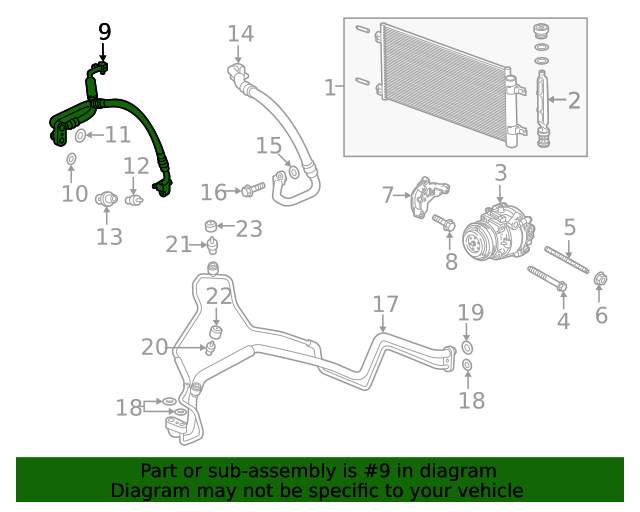 2021 GM Air Conditioning Condenser Hose 42752132 GM