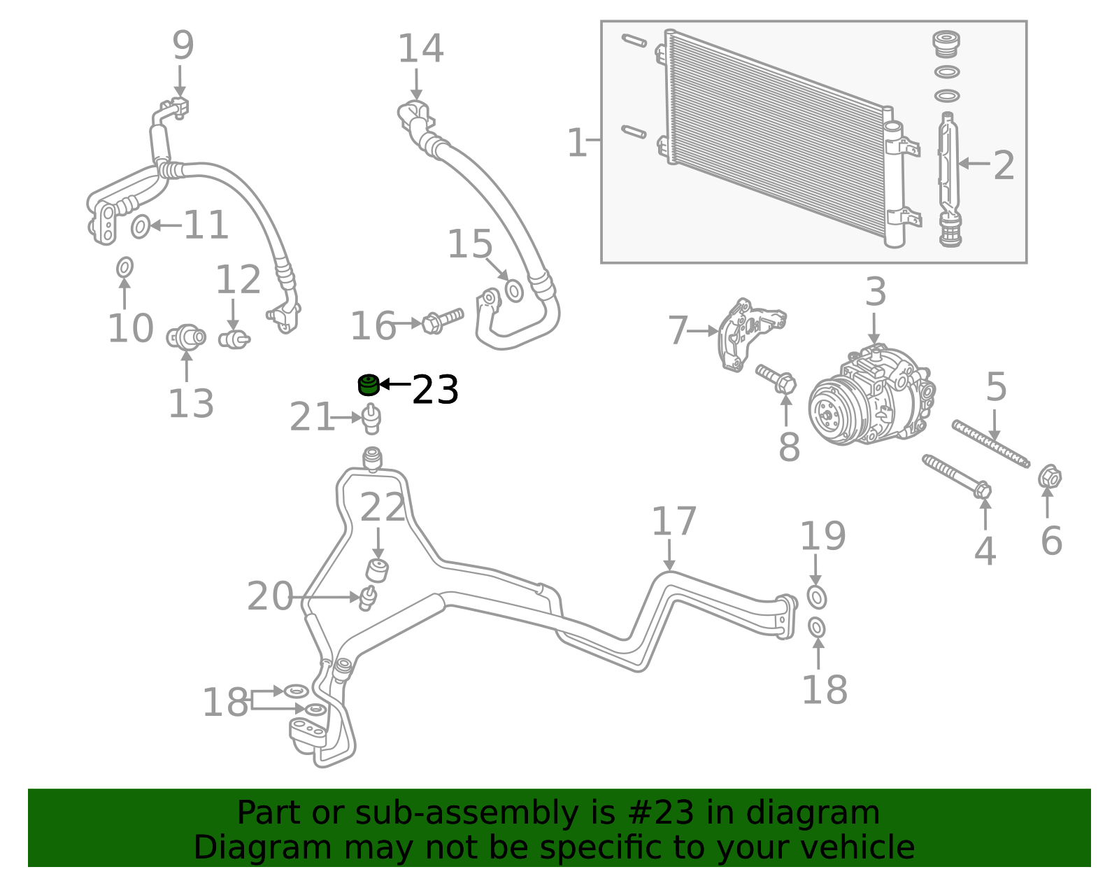Air Conditioning Refrigerant High Pressure Service Valve Cap - GM (95422878)