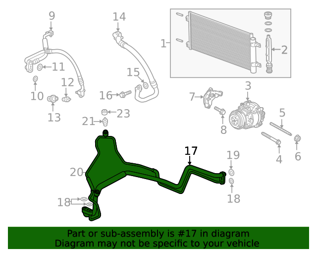 20192022 GM Air Conditioning Evaporator Hose 95422880 GM