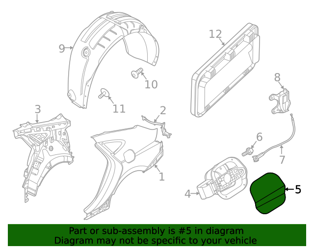 20202022 Hyundai Sonata Fuel Door 69511L1000 OEM Parts Online