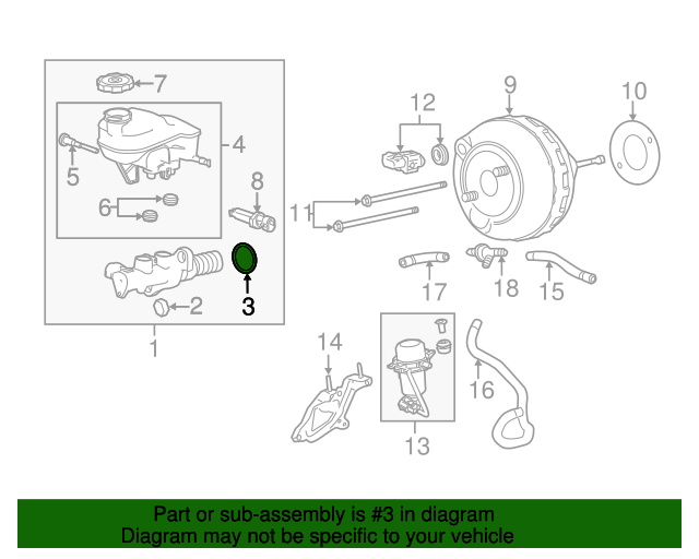 20102016 Cadillac SRX Brake Master Cylinder Seal 20819282