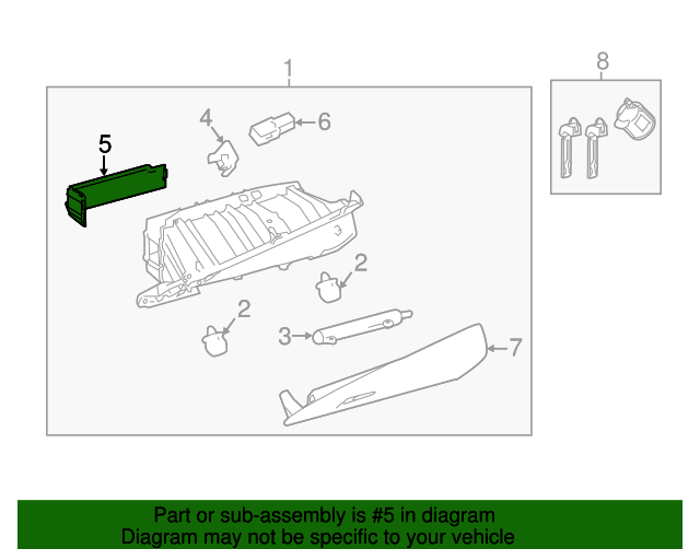 2018 Toyota Camry Glove Box Assembly Lower Cover 5545933070 Toyota