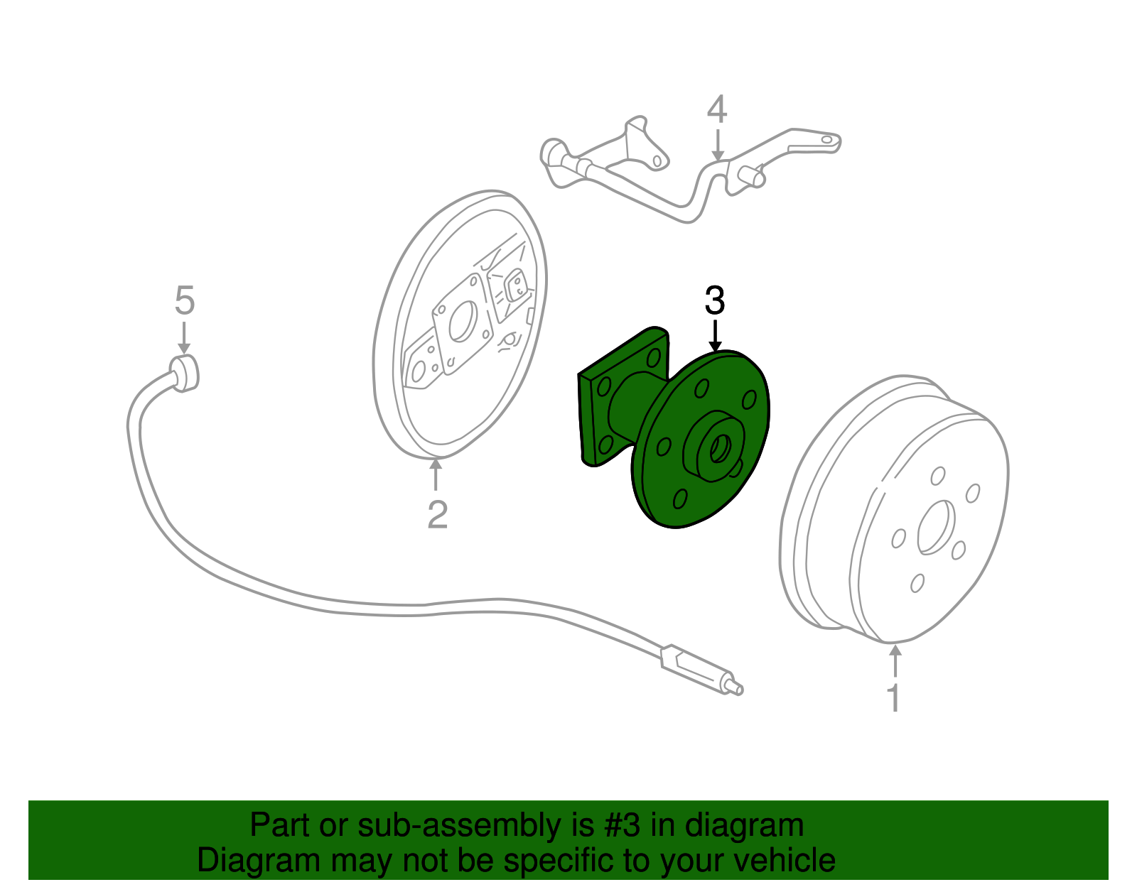 Rear Wheel Hub and Bearing Assembly with Wheel Speed Sensor and Wheel Studs - GM (7470609)