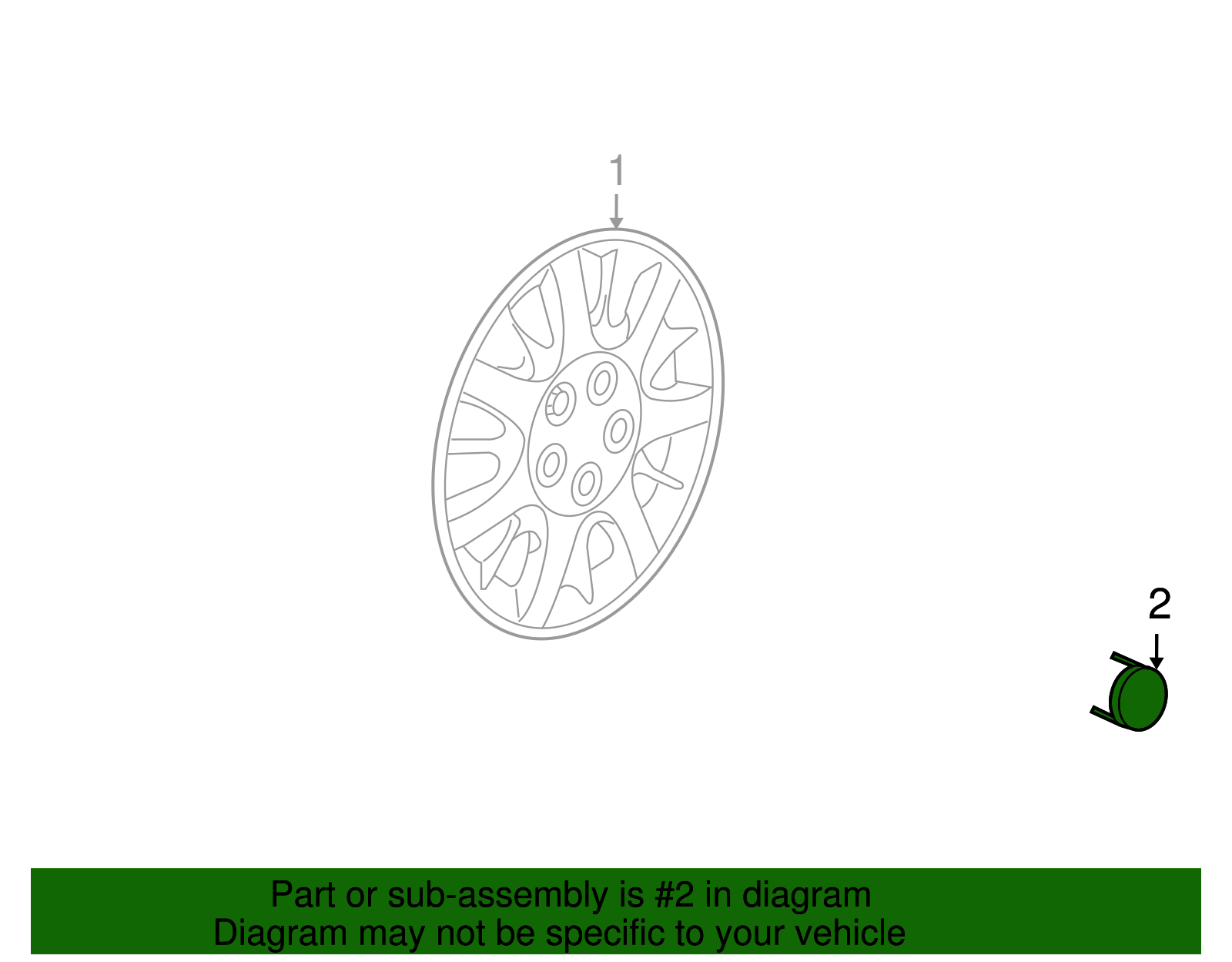 Cap Assembly-Hub (W/Emblem)                  *Mill Bright - GM (09596510)