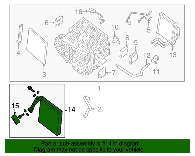20132018 Nissan Altima Evaporator Core 272803JC2D Nissan Parts Store