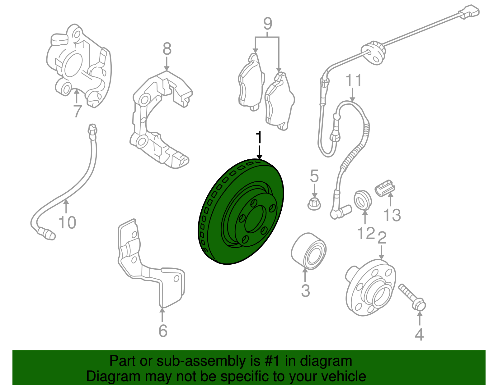 Disc Brake Rotor - Volkswagen (8E0-615-301-C)