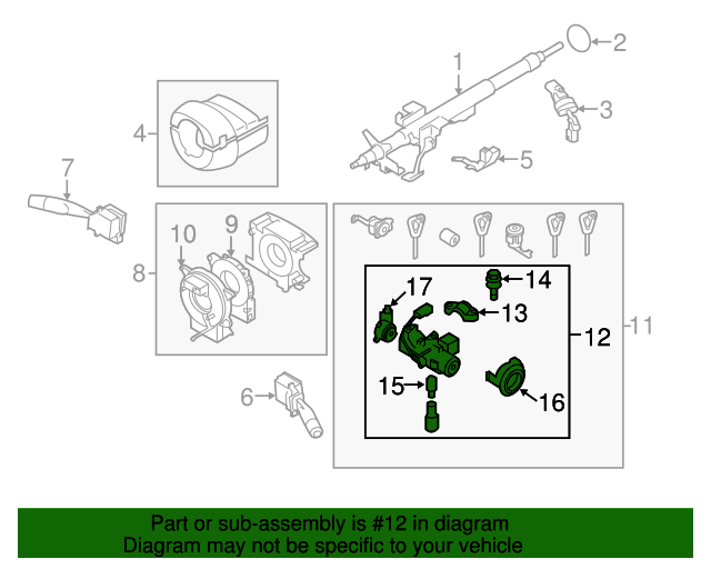83191FG000 Ignition Lock Assembly 2009 2010 Subaru Impreza World