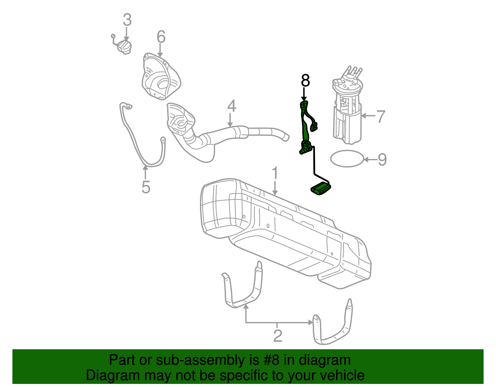 Fuel Tank Sending Unit Kit with Fuel Level Sensor and Seal - GM (89060641)