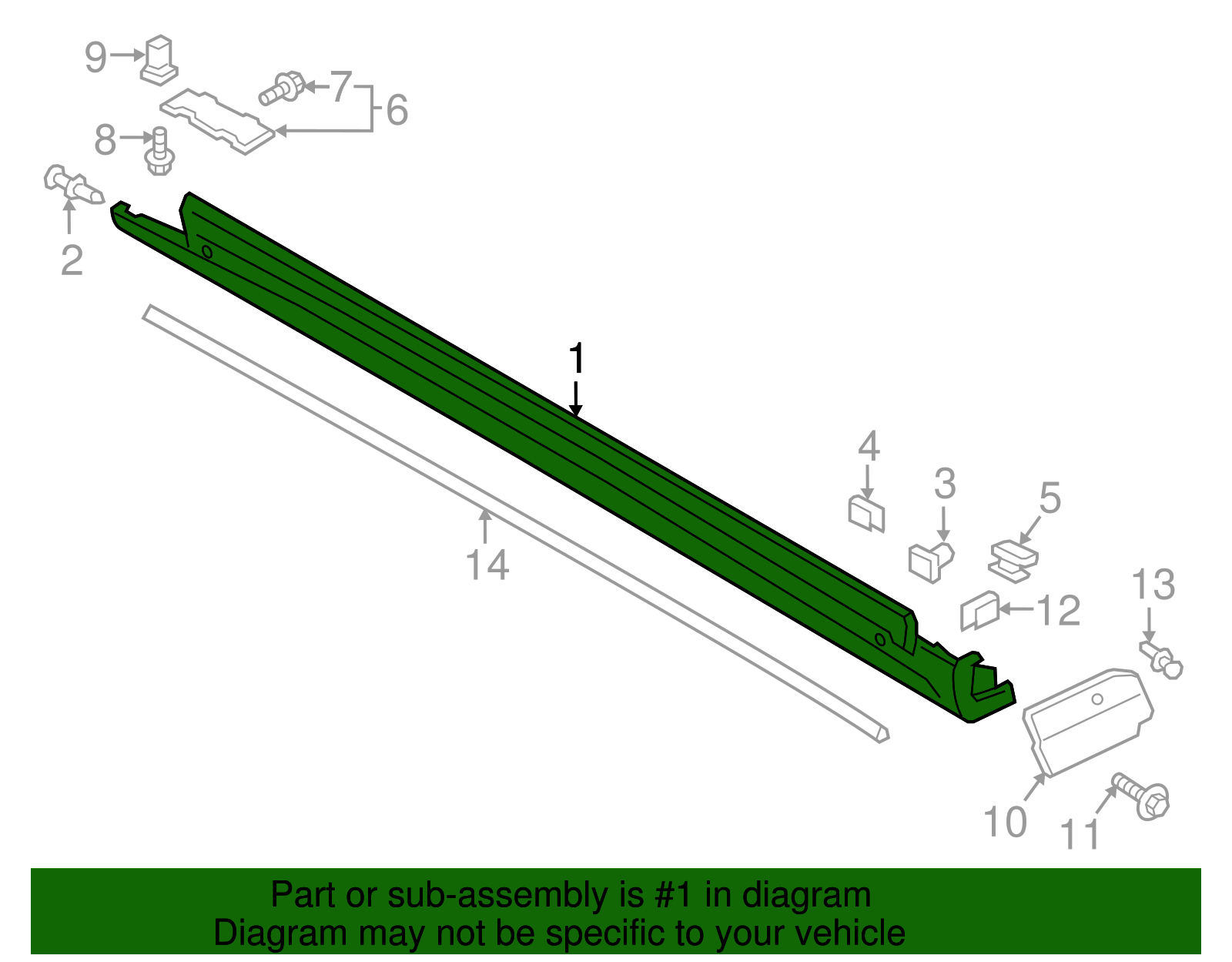 Rocker Molding - Ford (GD9Z-5410176-AB)
