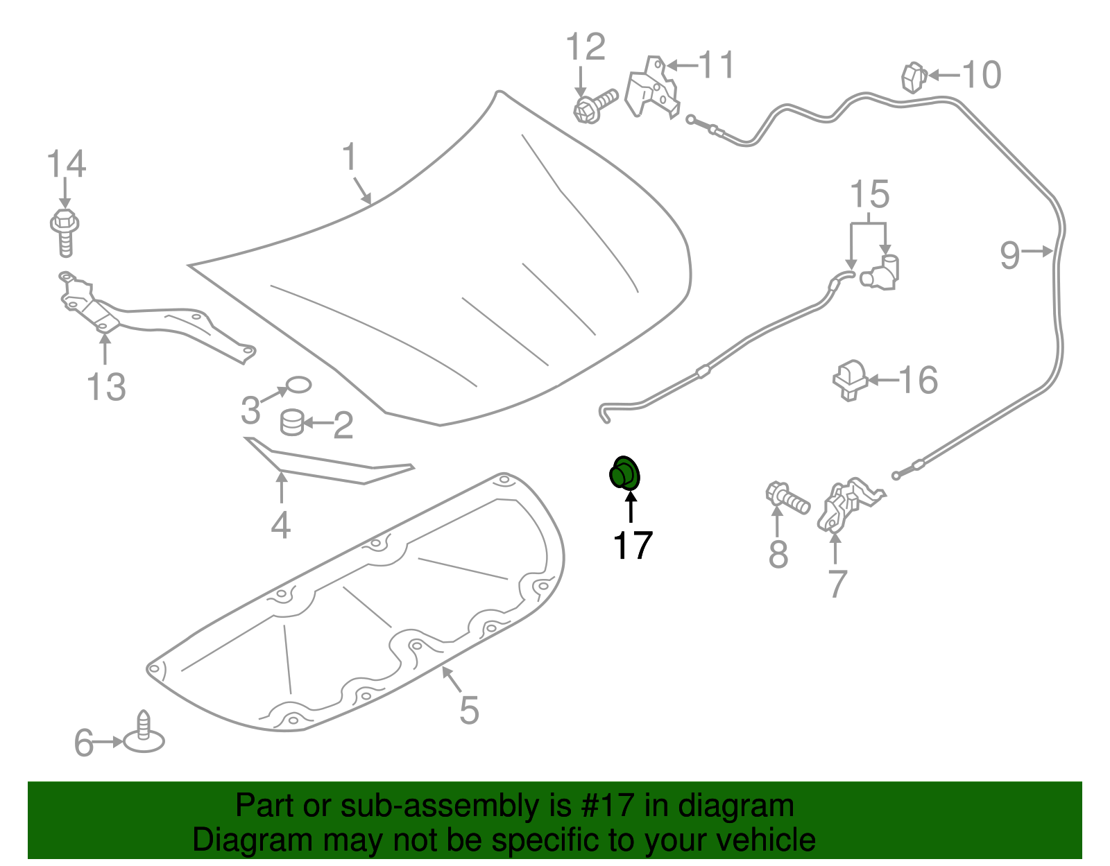 Support Rod Grommet - Toyota (SU003-03012)