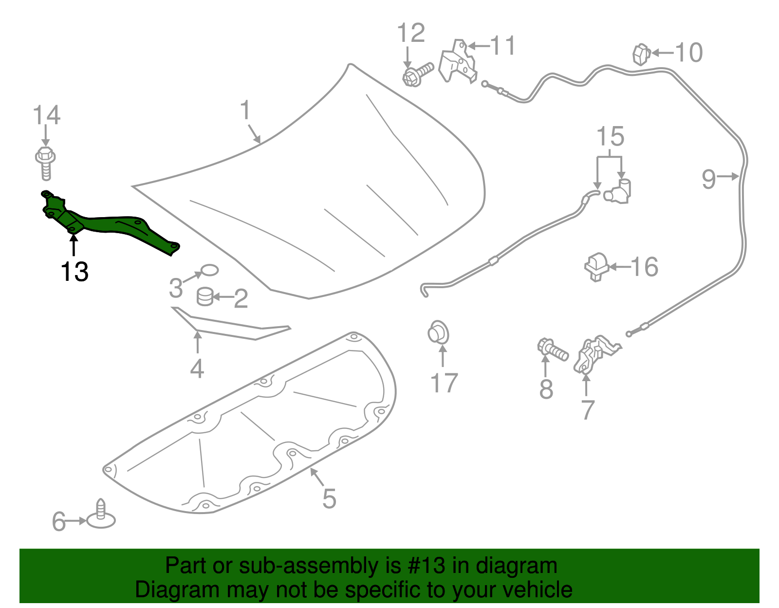 Hood Hinge (Left) - Scion (SU003-01400)