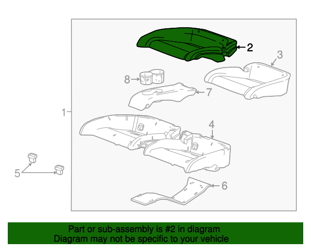 OEM GM Passenger Side Seat Cushion Pad For 06-09 Solstice & 07-10 Sky (84447741)