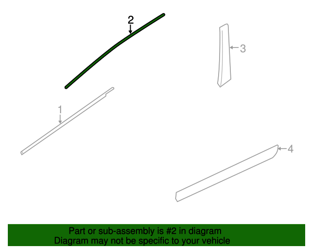 Molding Front Door Sash Front Lefthand 802836MT1A
