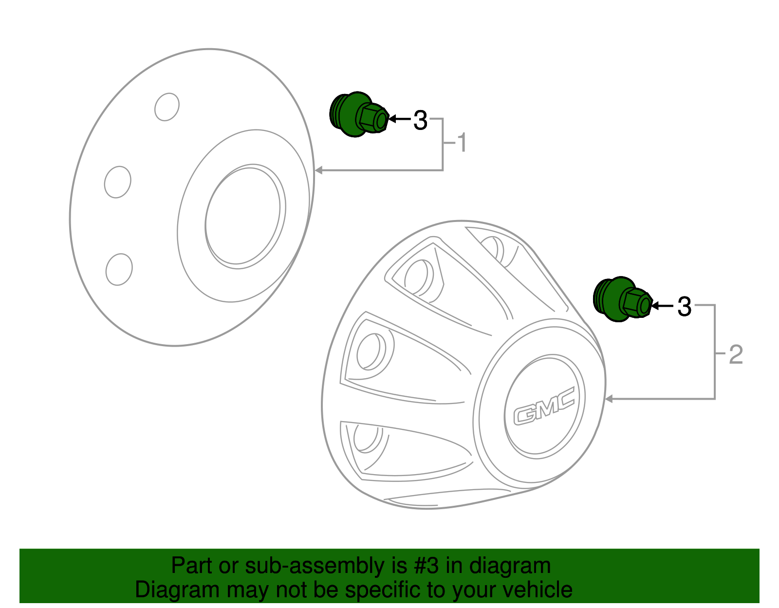 Black Wheel Nut Cap - GM (9597784)