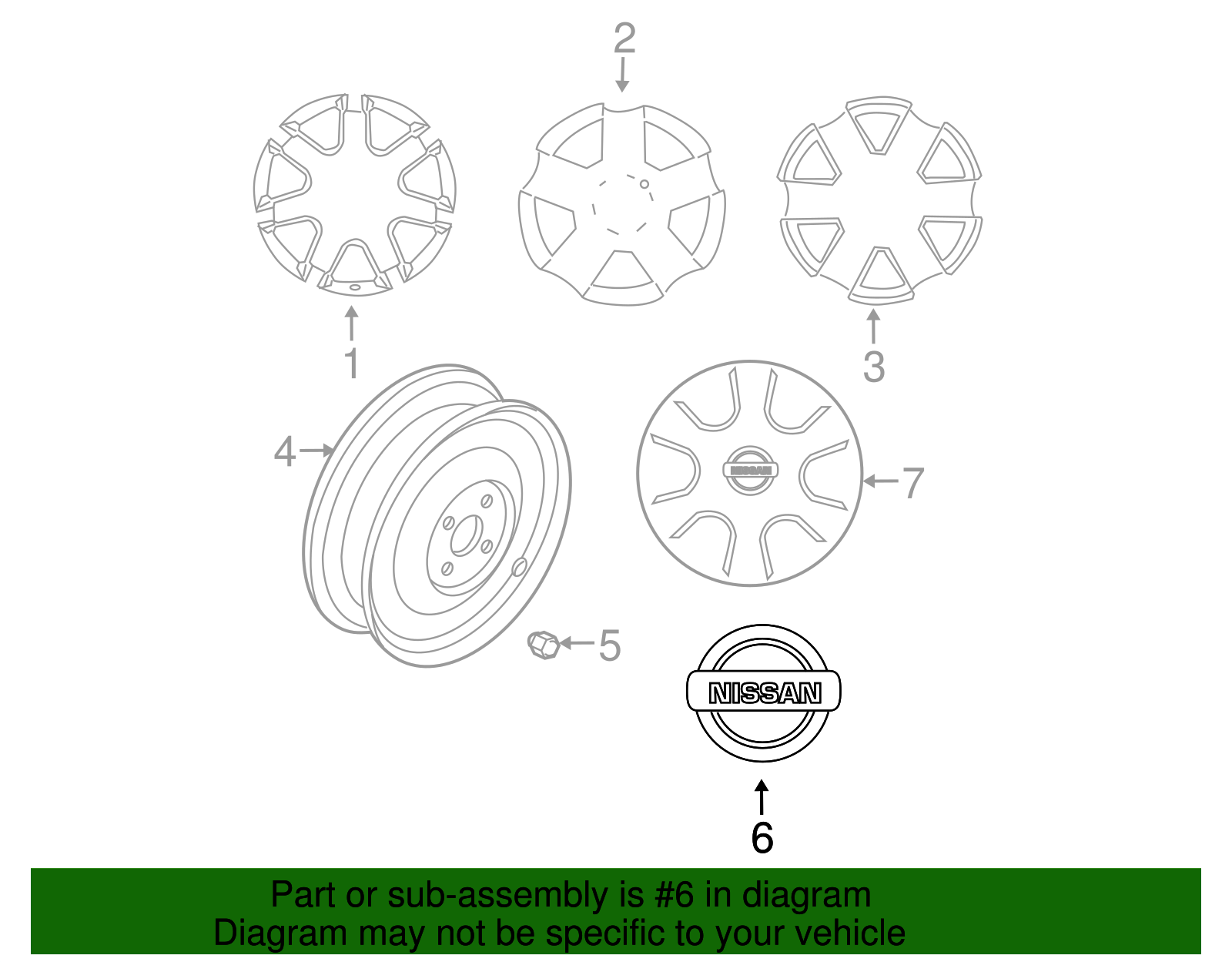 40342-ZW10A - Center Cap - 2004-2021 Nissan | Nissan OEM Parts Direct