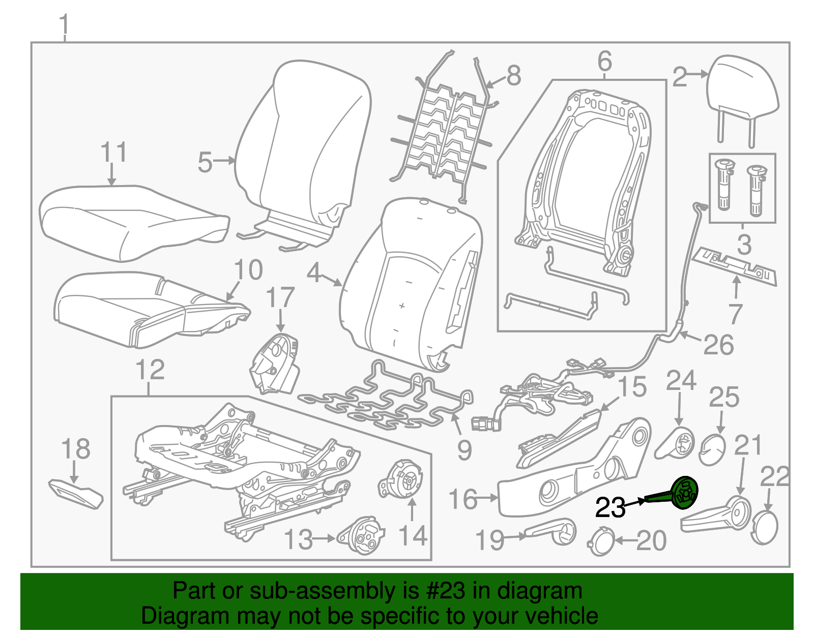 Driver Seat Vertical Actuator Lever - GM (95970417)