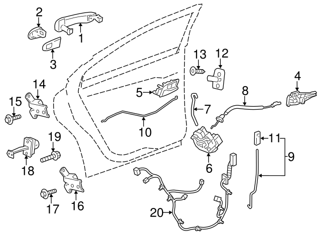 thumbnail image 2 of Genuine GM Front Right Door Lock Actuator Motor - Passenger Side - OEM 13579491 2 of 6