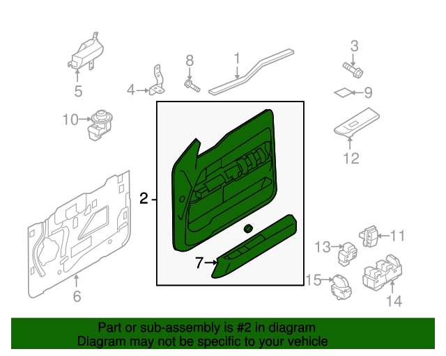 2013 Ford F150 OEM Door Trim Panel DL3Z1623943BA OEM Ford Parts