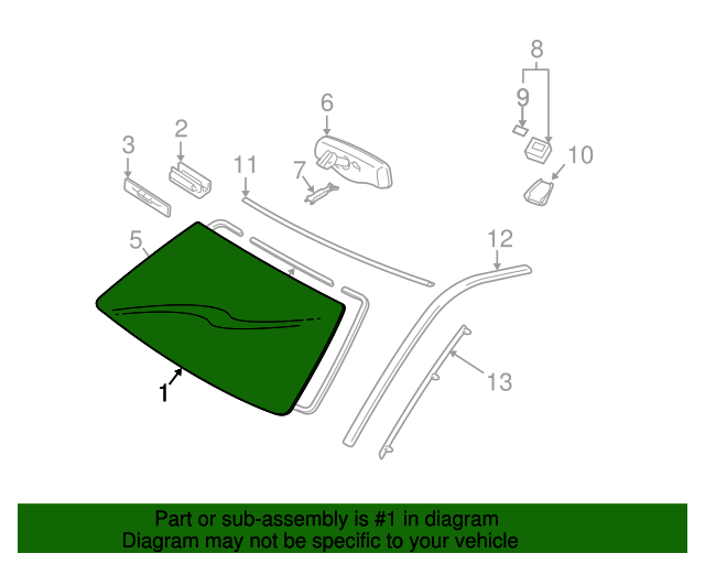 56111605128N Windshield 20032006 Lexus GX470 Lexus Parts Outlet